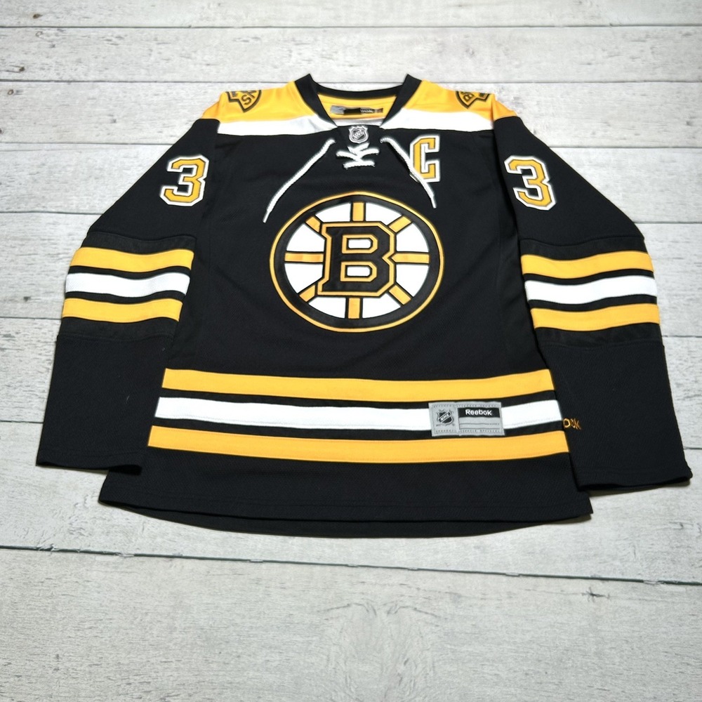 Reebok Zdeno Chara 33 Boston Bruins Womens Small Stitched NHL Jersey Black